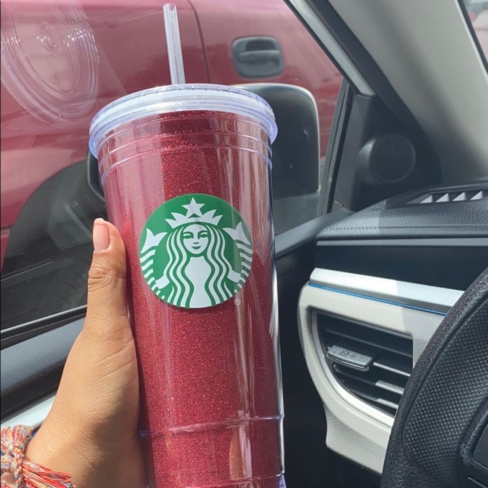 Red Glitter Starbucks tumbler